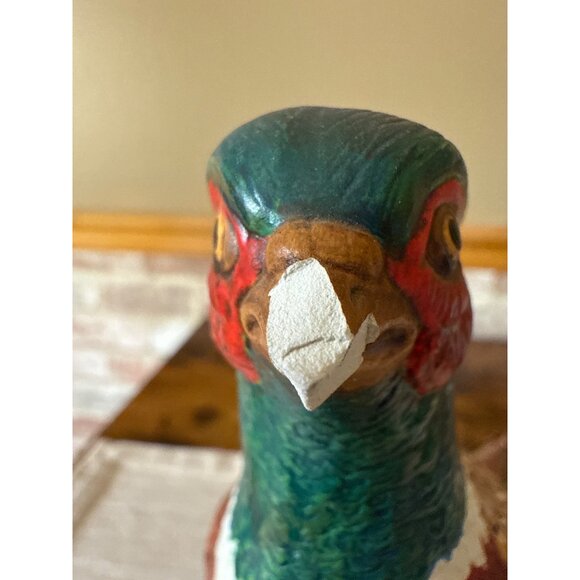 Vintage Holland Ceramic Pheasant Figurine Statue With Floral Base 1967 Bird - Picture 16 of 16